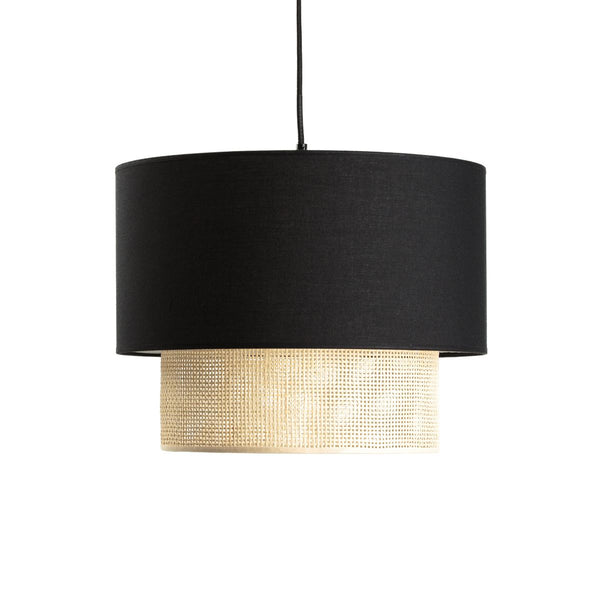 Abat-jour suspension cannage OZANNE, noir