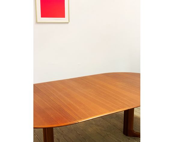 Table à manger Indus en teck extensible ronde
