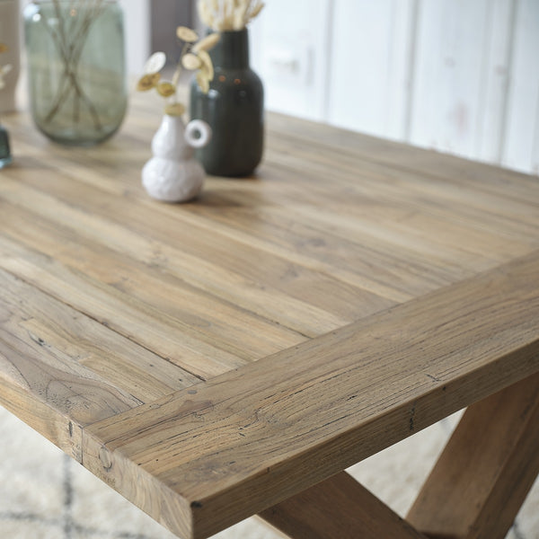 Table en bois de teck recyclé 8 personnes AULE naturel