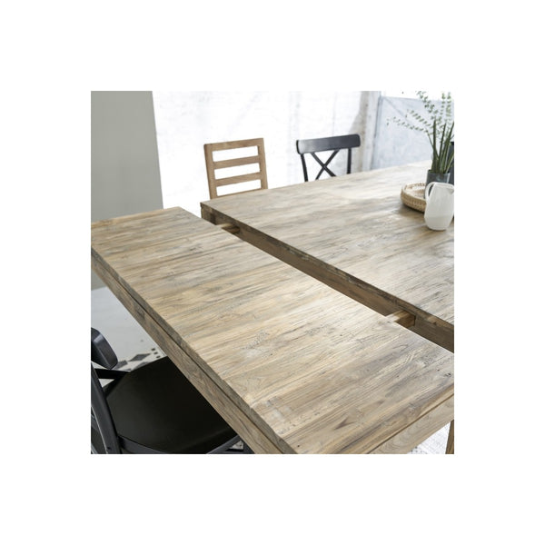 Table extensible en bois de teck recyclé carrée 12 personnes AULE naturel
