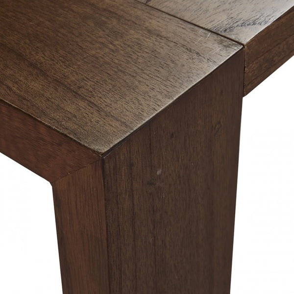Table en bois marron finition noyer 160 AUSSEILLA, marron