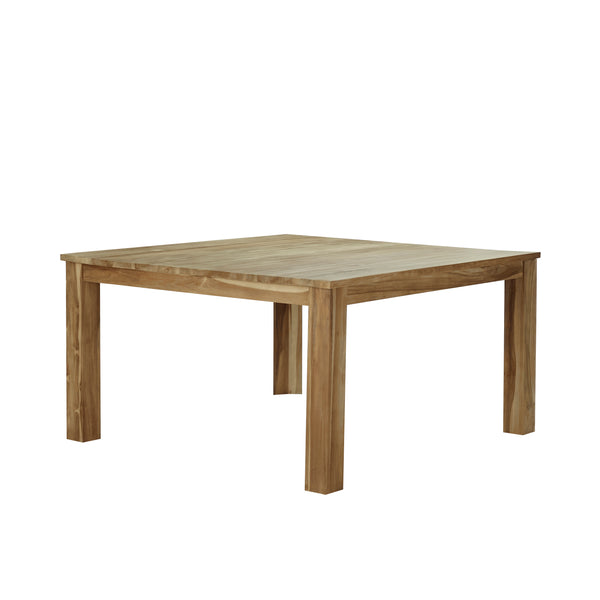 Table en bois de teck carrée 8 personnes BADÈTE, naturel