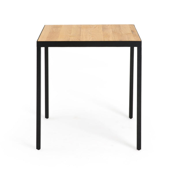 Table de bistrot Giessen en chêne et métal naturel