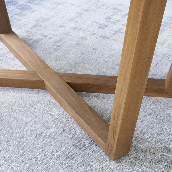 Ensemble table et bancs en bois de teck 8 personnes naturels