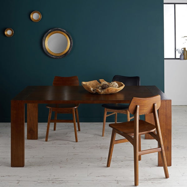 Table en bois marron finition noyer 8 personnes AUSSEILLA, marron