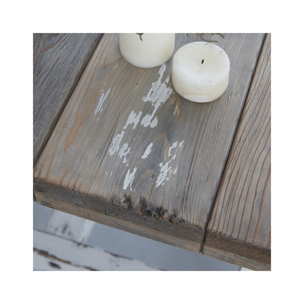Table en bois de pin recyclé rectangulaire 10 personnes SUYEN,Blanc