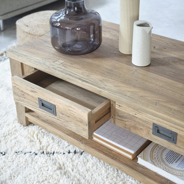 Table basse en bois de teck recyclé 120 AULE naturel