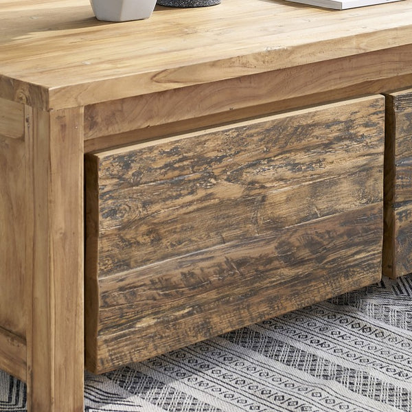 Table basse en bois de teck recyclé 120 AULE naturel
