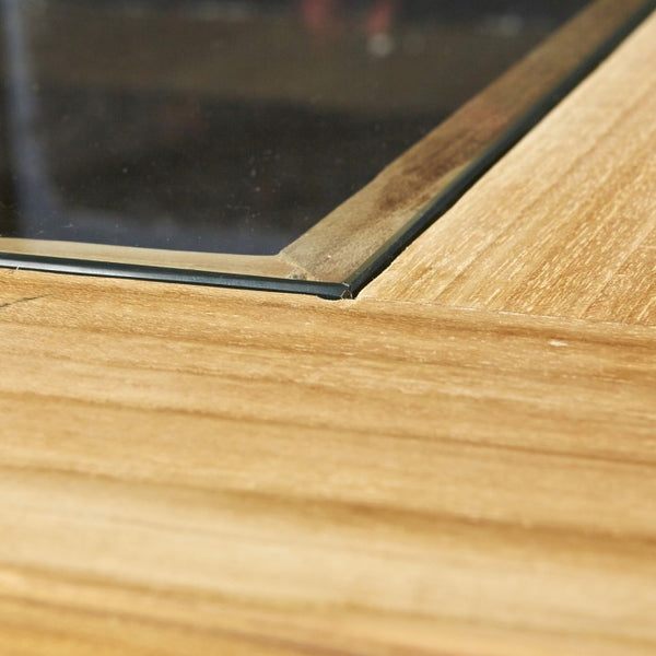 Table basse vitrée en bois de teck 80 BADÈTE, naturel