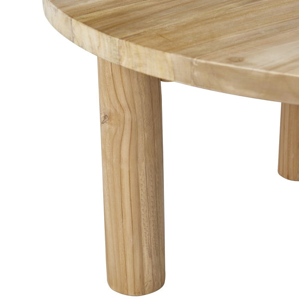 Table basse ronde en bois de teck 80 BADÈTE, naturel