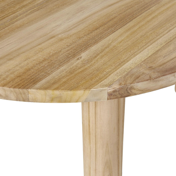 Table basse ronde en bois de teck 80 BADÈTE, naturel