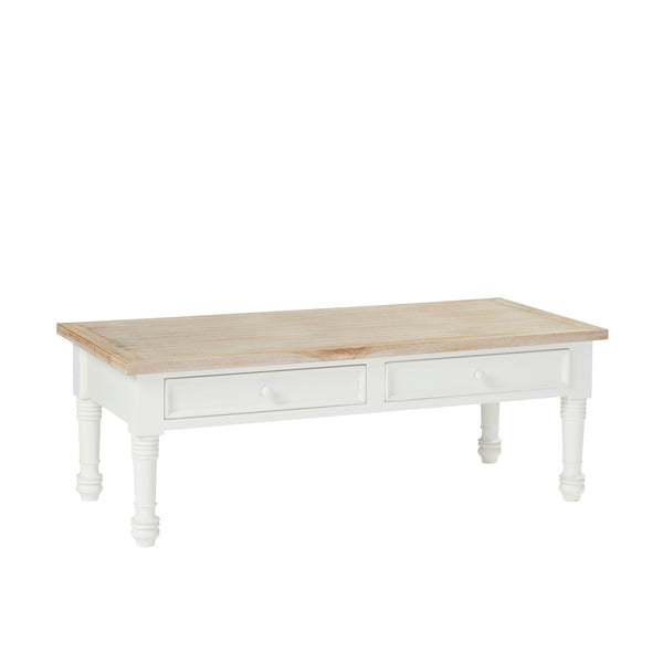 Table basse en bois d'acajou blanc 130 BONNAL, blanc