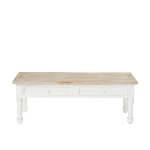 Table basse en bois d'acajou blanc 130 BONNAL, blanc