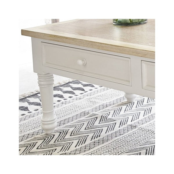 Table basse en bois d'acajou blanc 130 BONNAL, blanc