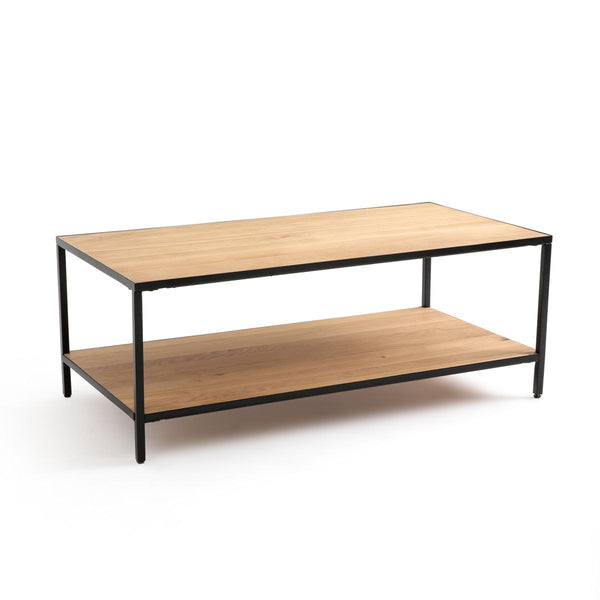 Table basse rectangulaire Giessen en chêne et métal naturel