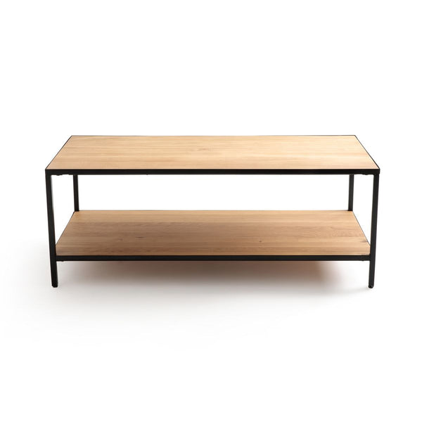 Table basse rectangulaire Giessen en chêne et métal naturel