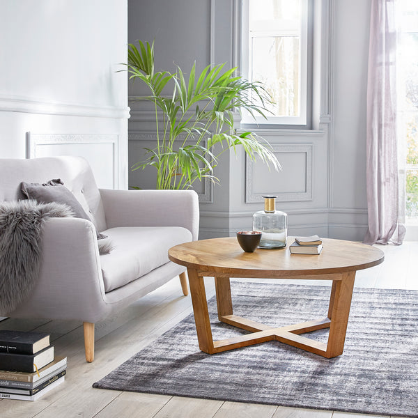 Table basse ronde en bois de mindy 100 ISABY, naturel
