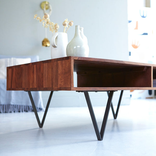 Table basse Marne en palissandre marron glacé