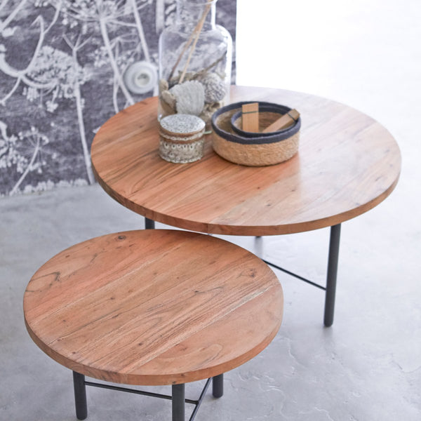 Tables basses gigognes, MIRA, en acacia, acacia