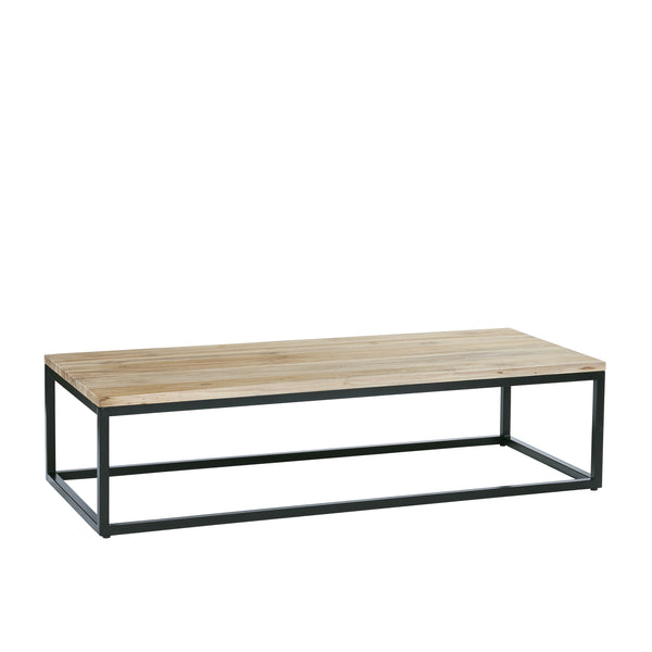 Table basse en bois de teck et métal naturelle ROY, noir