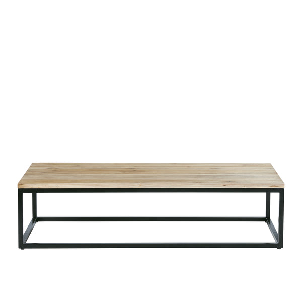 Table basse en bois de teck et métal naturelle ROY, noir
