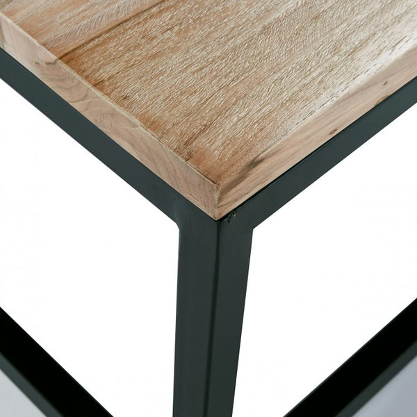 Table basse en bois de teck et métal naturelle ROY, noir
