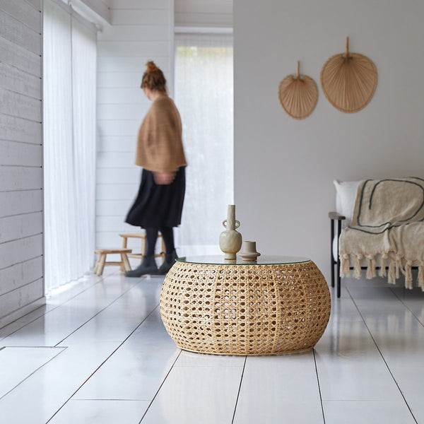 Table basse Sardoura en rotin naturel