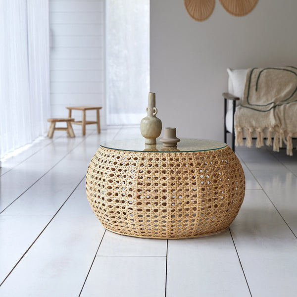 Table basse Sardoura en rotin naturel