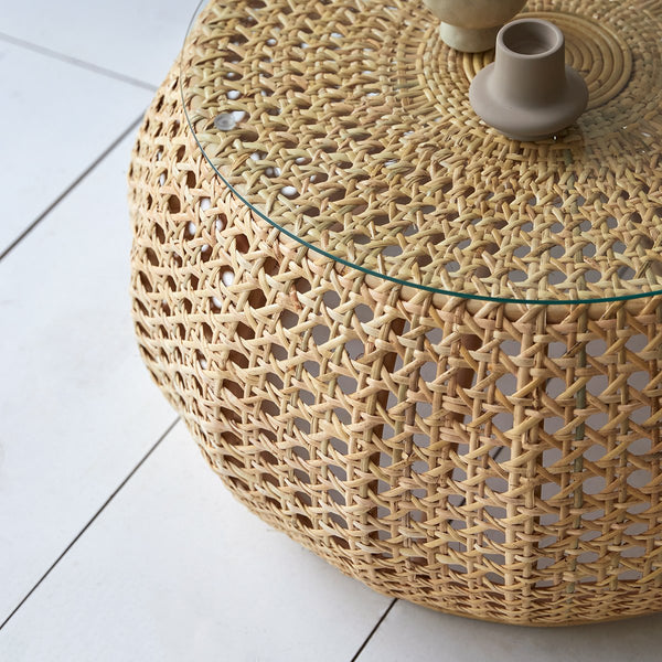 Table basse Sardoura en rotin naturel