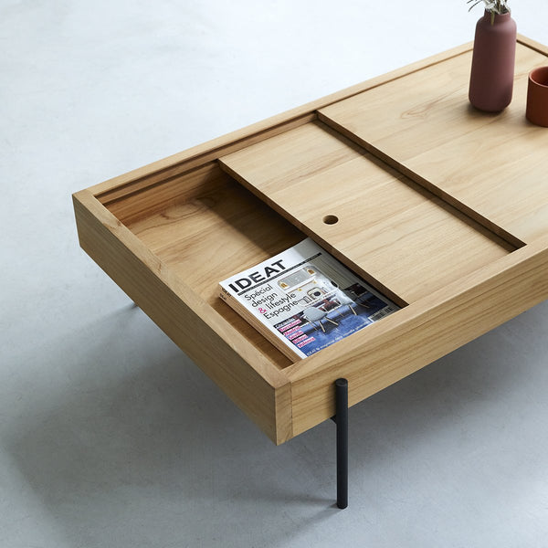 Table basse Sensée en teck naturel
