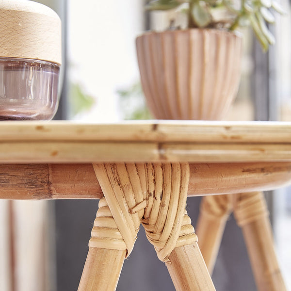 Table basse ronde en rotin VECCHIA, naturel