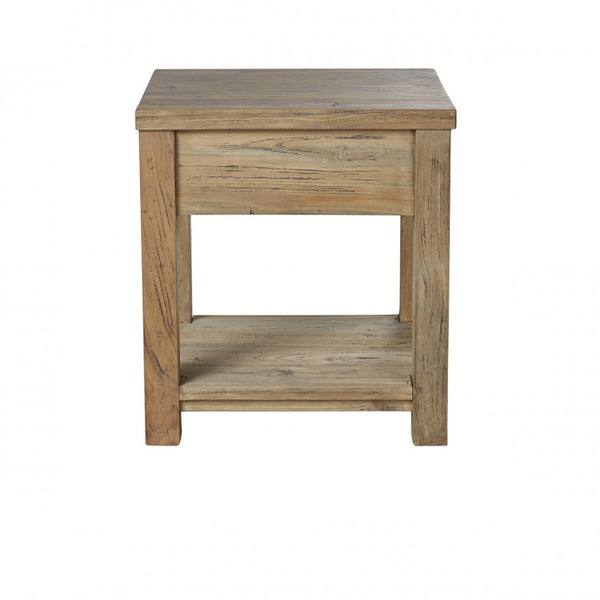 Table de chevet en bois de teck recyclé 45 naturelle