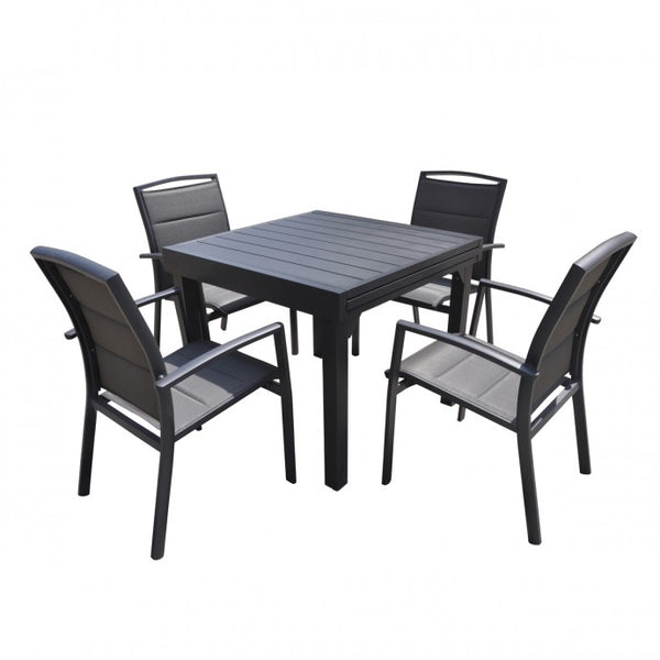 Table de jardin extensible en aluminium 4/8 places ARRIOUS, gris