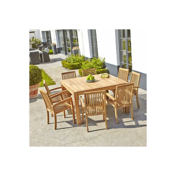 Table de jardin carrée en teck SAVIGNY, marron