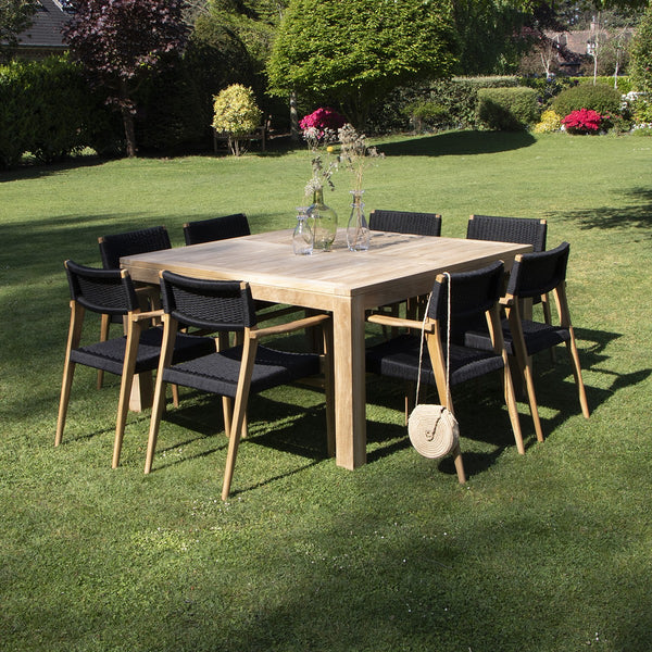 Table de jardin carrée en teck SAVIGNY, marron