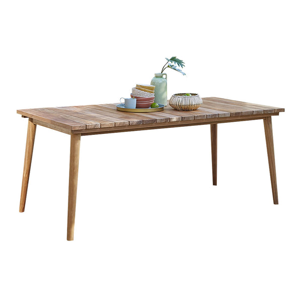 Table de jardin rectangulaire en teck 6/8 places SAVIGNY, marron