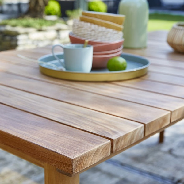 Table de jardin rectangulaire en teck 6/8 places SAVIGNY, marron