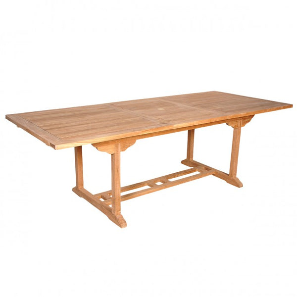 Table de jardin extensible rectangulaire en teck 8/10 places SAVIGNY, marron