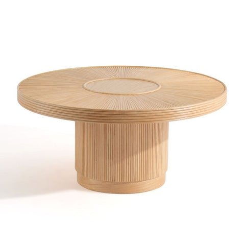 Table basse RONNE Ø81,5 en canne de rotin