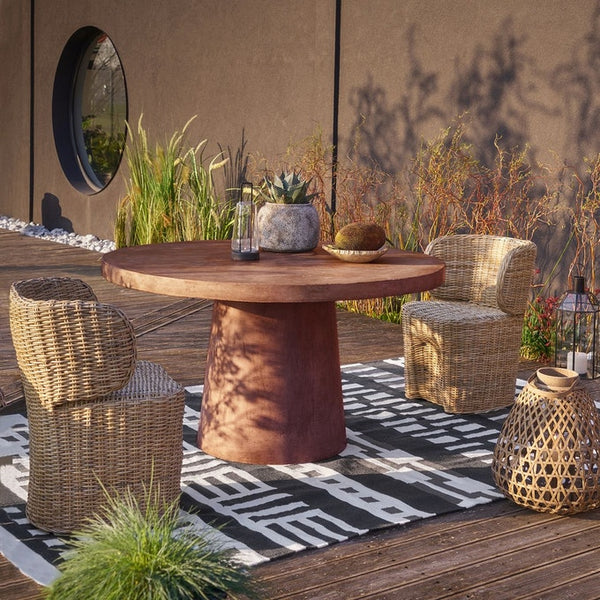 Table de jardin LOUROS en rockstone terracota