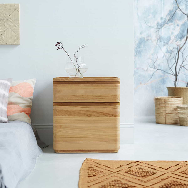 Table de chevet Fissero en teck naturel