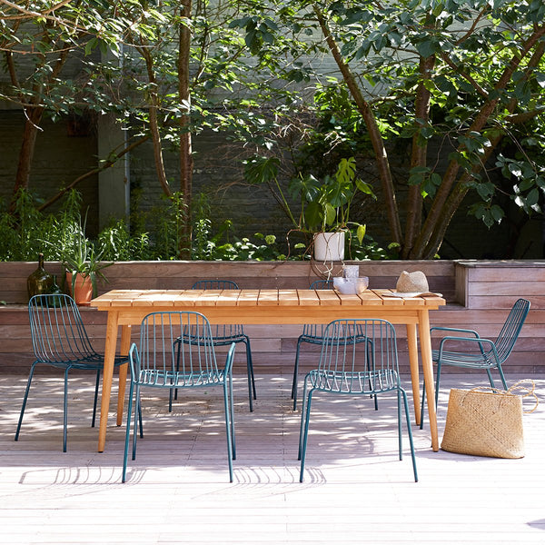 Table de jardin Bormida en teck naturel