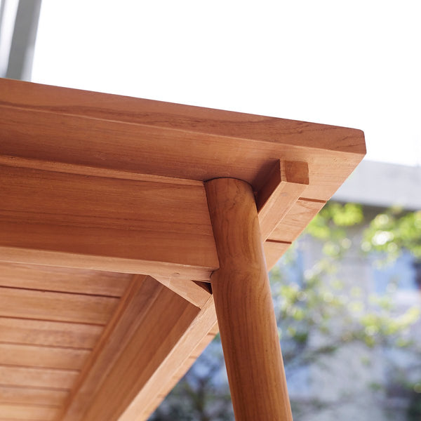 Table de jardin Bormida en teck naturel