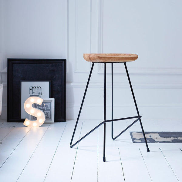 Tabouret de bar, MENTE, en frêne, noir