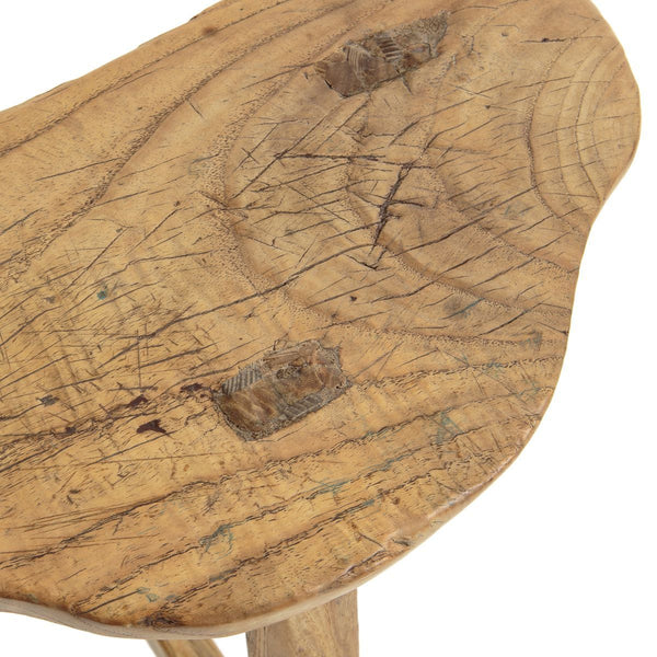 Tabouret Gravona en orme massif naturel naturel