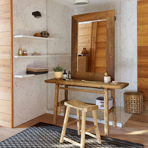 Tabouret Gravona en orme massif naturel