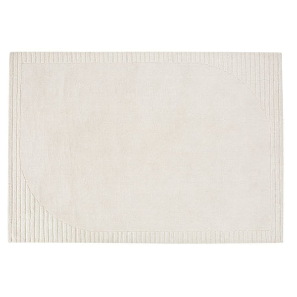 Tapis Parte, en laine et coton tuftés main écrus motifs noués 140x200