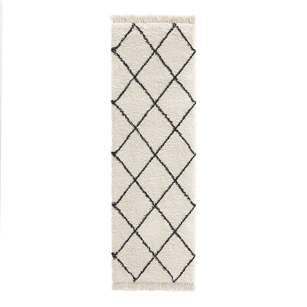 Tapis de couloir style berbère, MALTORNE blanc