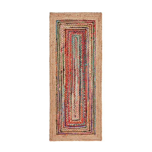 Tapis de couloir jute et coton, MAULDE multicolore
