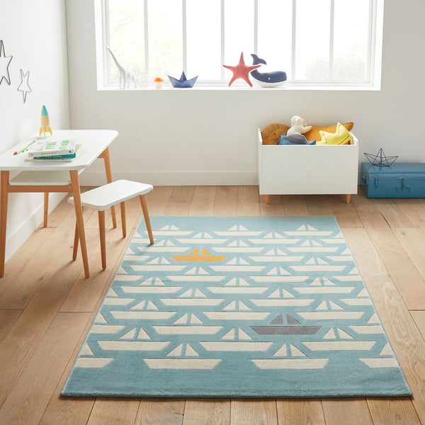 Tapis enfant Malsanne bleu